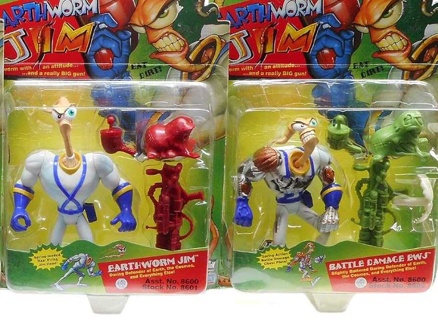 90s アースワームジム フィギュア 4点セット 未開封 Amazon.co.jp: Earth Worm Gym Action Figure Blister Package 8